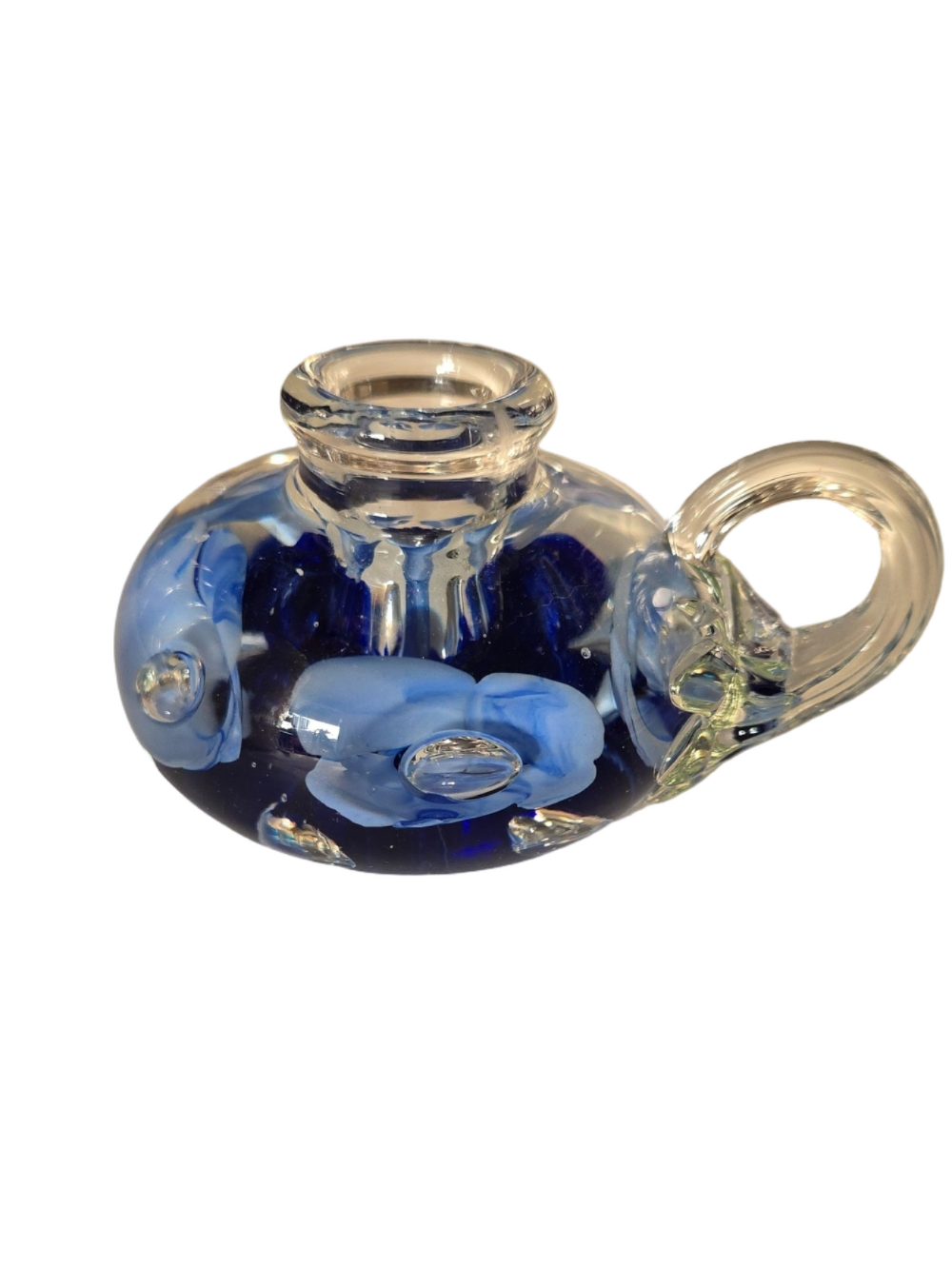 Vintage Joe St. Clair Art Glass Chamberstick Candle Holder Paperweight